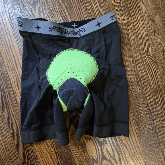 Troy Lee Designs Padded Cycling Chamois Liner Shorts Black Mens 28 Runs Small - Picture 2 of 8